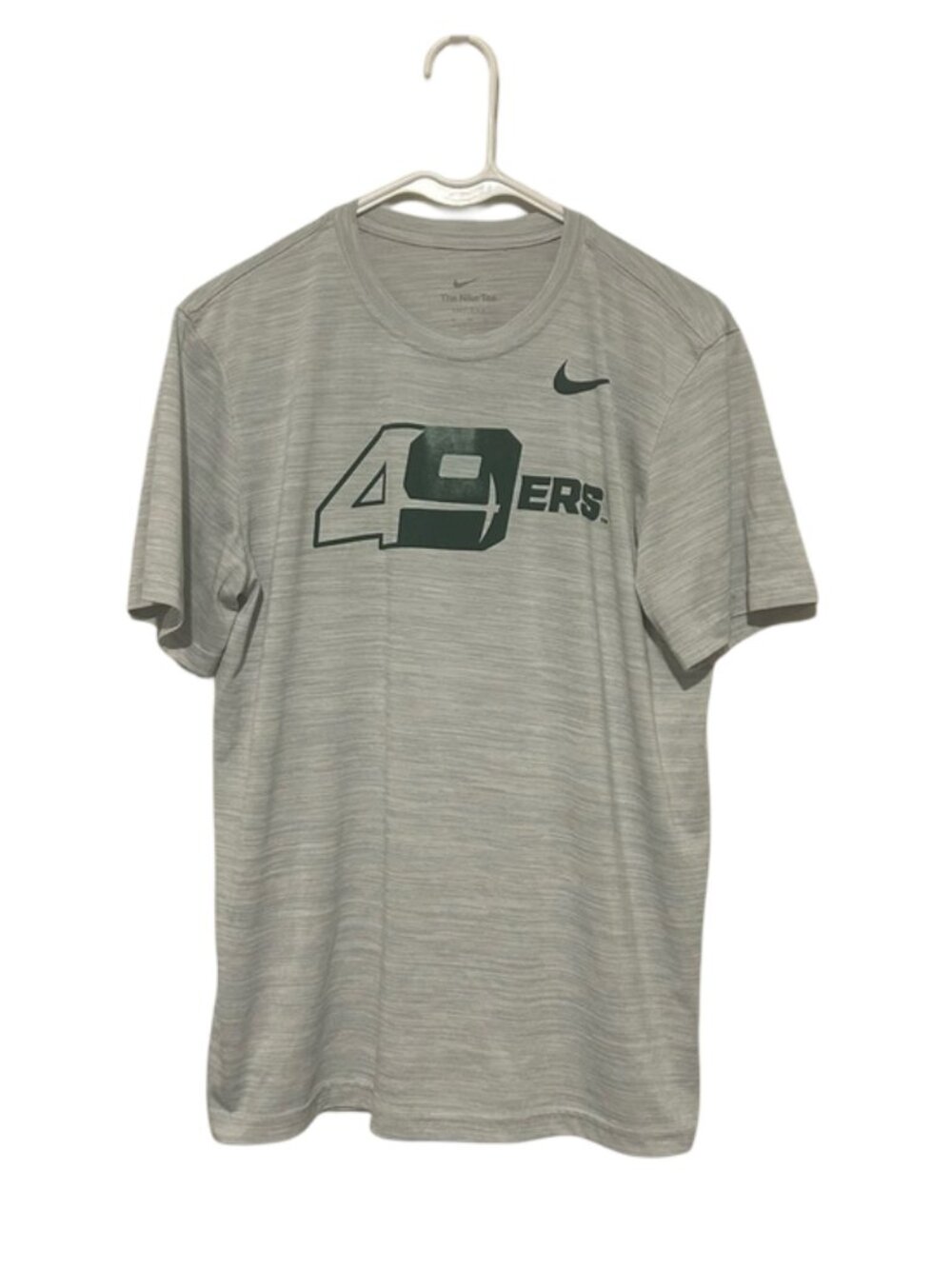 Nike 49ers NFL Gray Green Tee Shirt Top Size Medium